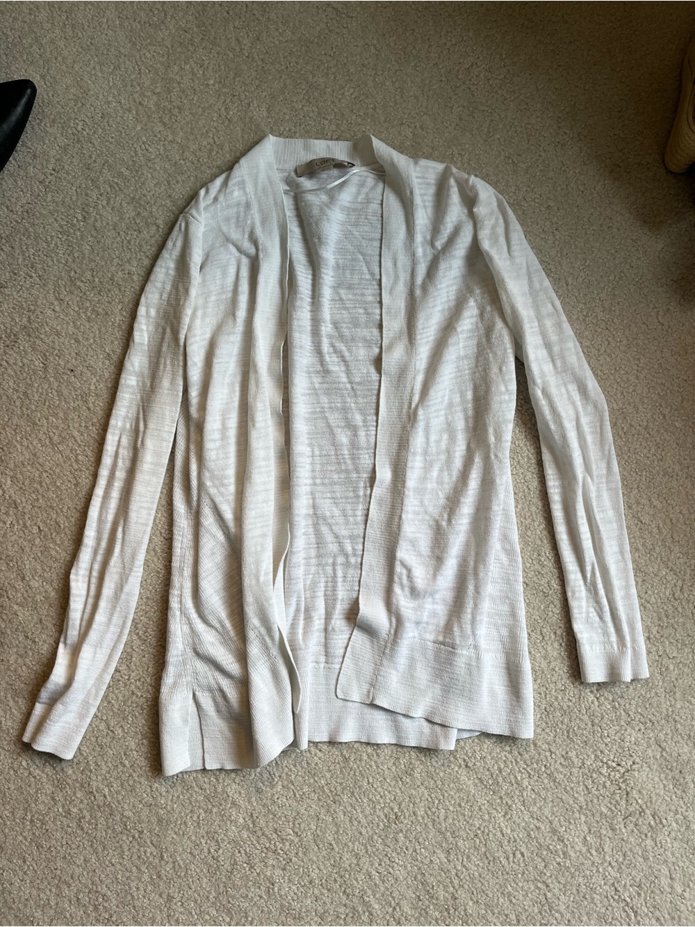 LOFT Ivory Open-Front Women's Cardigan